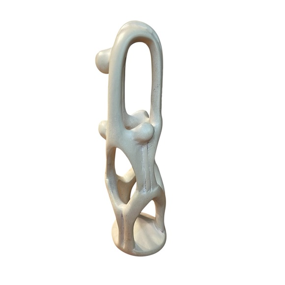 Vtg Soapstone Sculpture Family Union Carved Ri-Ri-Ku Family Abstract Art MCM 9" - Picture 2 of 7